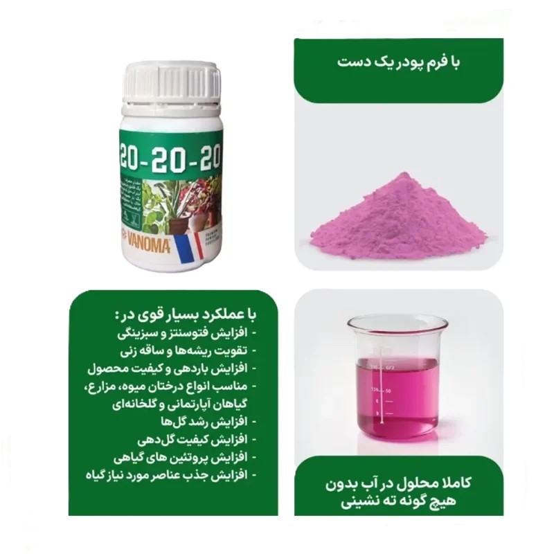 کود 20 20 20 وانوما گیاهان آپارتمانی